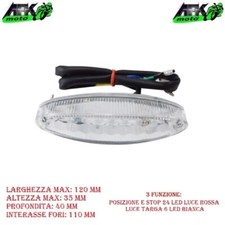 Fanale Faro Fanalino Stop Posteriore a Led Omologato Universale per Moto Scooter
