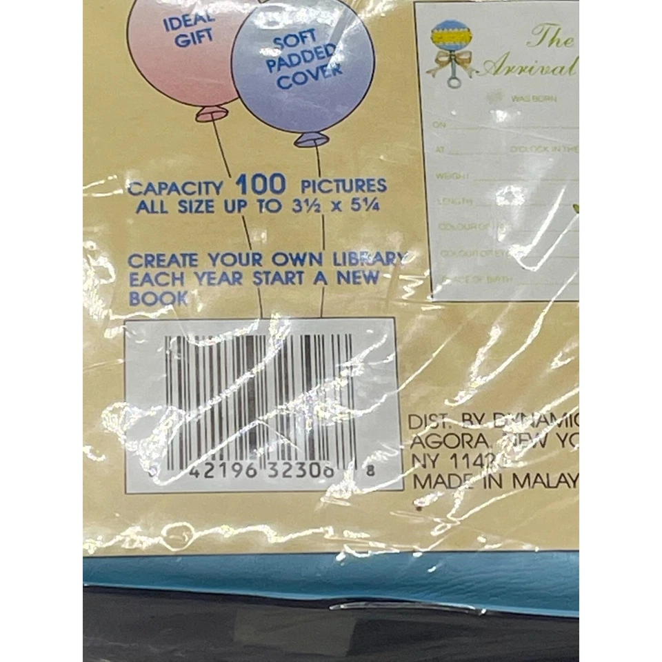 Álbum de Fotos Bebé 100 Bolsillos Deslizables 3 1/2" x 5 1/4" Cubierta Acolchada Suave Azul LEER Foto 4 de 4