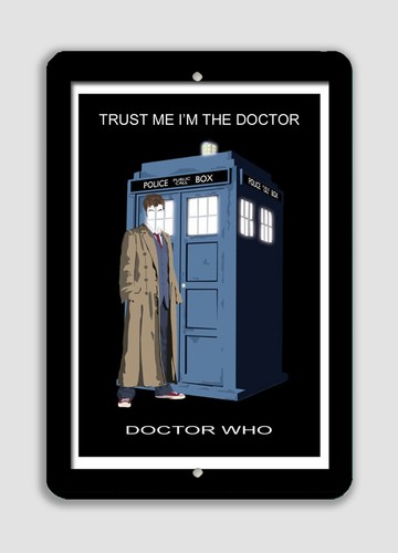 Dr Who TARDIS TRUST ME Sign BORDER  8" x 12" Aluminum UV Protection IN/OUT DOOR  - Picture 4 of 4