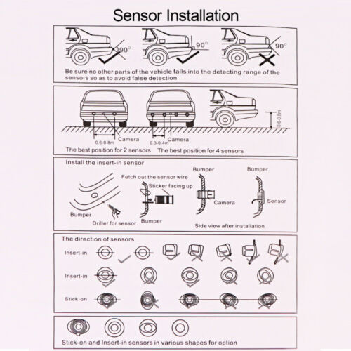 Car Parking Sensor W/LED Distance Display Sound Warning System Reverse Radar Kit - Picture 11 of 13