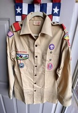 Vintage Boy Scouts of America Men s Uniform Shirt Long Sleeve USA Made Medium