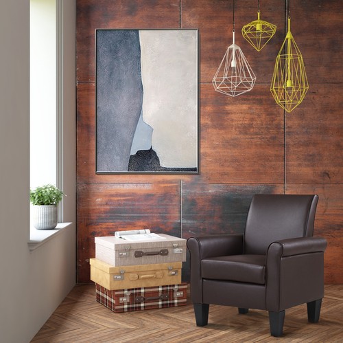 6 Colors Upholstered Single Sofa Armchair PU Leather Accent Chair Lounge Modern - Picture 21 of 67