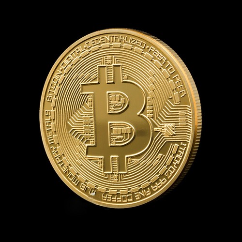 1PC Physical Bitcoin Commemorative Coin Plated Gold Color Collection Collectible - Picture 4 of 6