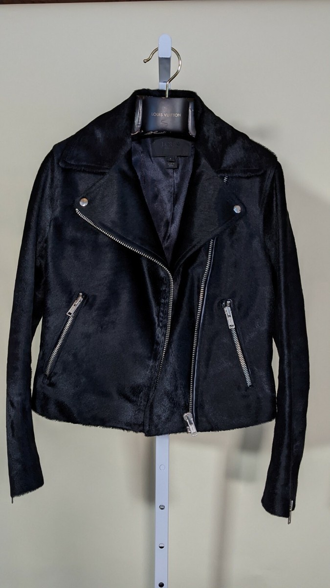 J Crew Collection Pony Hair Black Motorcycle Jacket Size 4 NWOT eBay