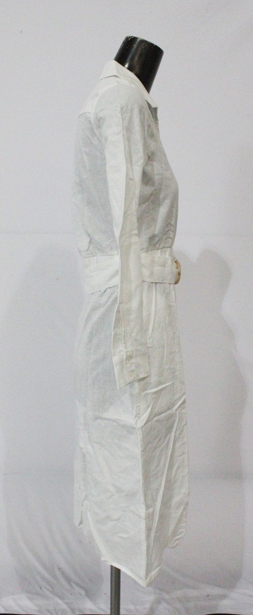 Saks Fifth Avenue Women s Faux Wrap Linen Blend Shirt Dress EG7