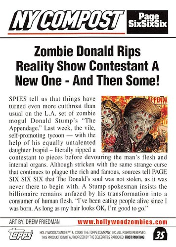 HOLLYWOOD ZOMBIES 2007 PICK-A-CARD BASE,FOIL,GLOW,BONUS,PROMO garbage pail kids - Picture 72 of 320