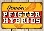 metal sign PFISTER HYBRIDS CORN SEED FARM vintage reproduction metal tin sign