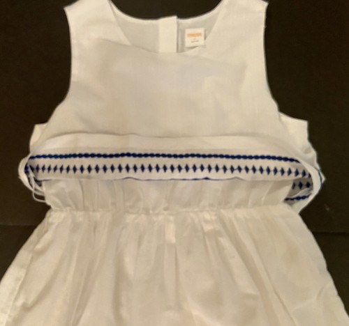 NWT Girls 8 Gymboree “TRUE BLUE” Cotton WHITE Sleeveless faux 2pc FISH DRESS $45 - Picture 3 of 7
