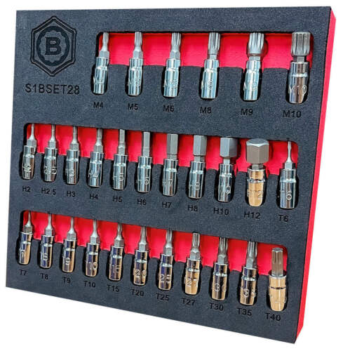 Hex, Torx And Spline Bit Socket Set- 28 Pieces, 1/4" Drive From Britool Hallmark - Picture 5 of 7