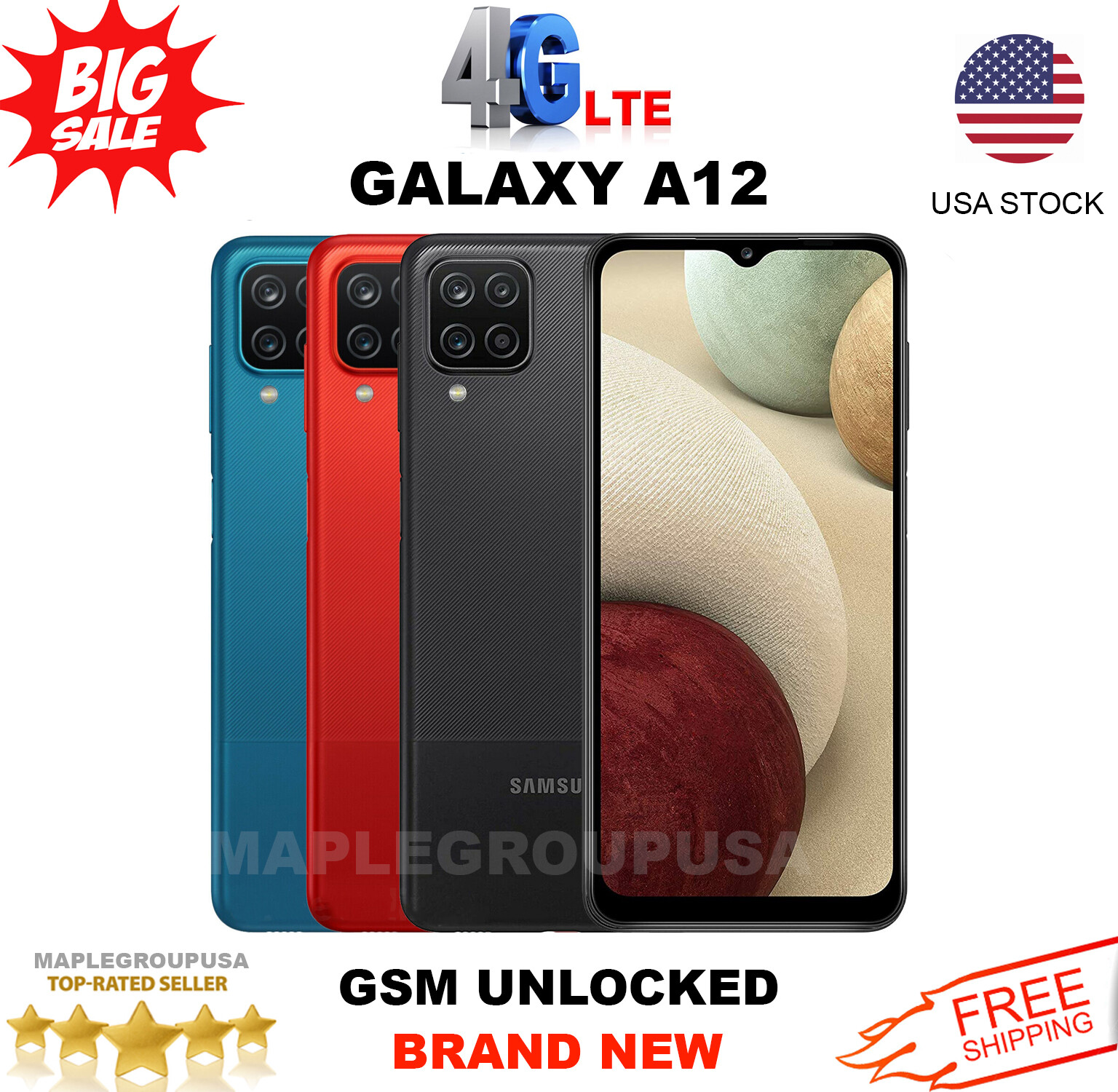 The Price of Samsung Galaxy A12 – 64GB / 128GB (GSM UNLOCKED) 6.5″ 4GB RAM Dual Sim NEW | Samsung Phone The Price of Samsung Galaxy A12 – 64GB / 128GB (GSM UNLOCKED) 6.5″ 4GB RAM Dual Sim NEW | Samsung Phone