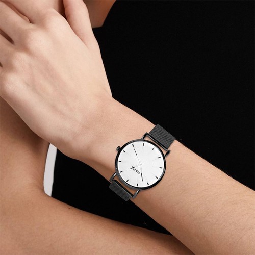 Business Stainless Mesh Quartz Watches Men's Fashion Ultra Steel Thin Watch New - Picture 46 of 87