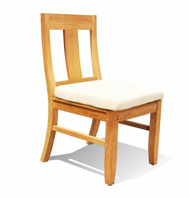 3-Piece Outdoor Teak Dining Patio Set: 36'' Square Table, 2 Armless Chairs Osbo