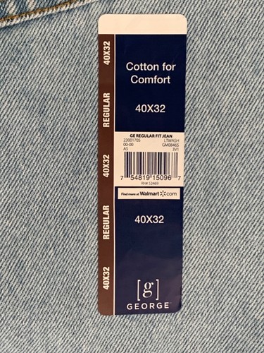 Jeans denim da uomo blu George taglia 40x32 vestibilità regolare gamba dritta 100% cotone - Foto 7 di 24
