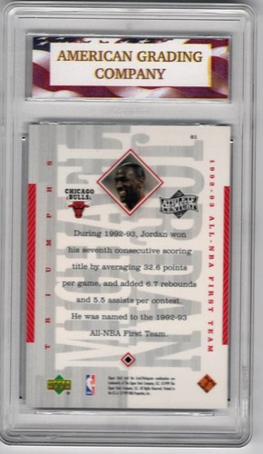1999 Upper Deck #81 Michael Jordan Athlete of the Century AGC 10 Gem Mint - Picture 2 of 2
