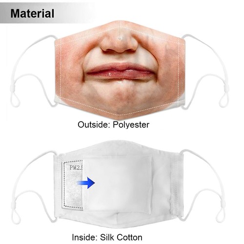 Gesichtsmaske Doppellagig Waschbar Wiederverwendbar Stoff Schutz Mundbedeckung Filter - Bild 5 von 131