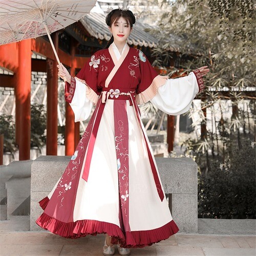 Fee altes chinesisches Kostüm Hanfu Kleid Stickerei Ming Dynastie Prinzessin Volk - Bild 7 von 18