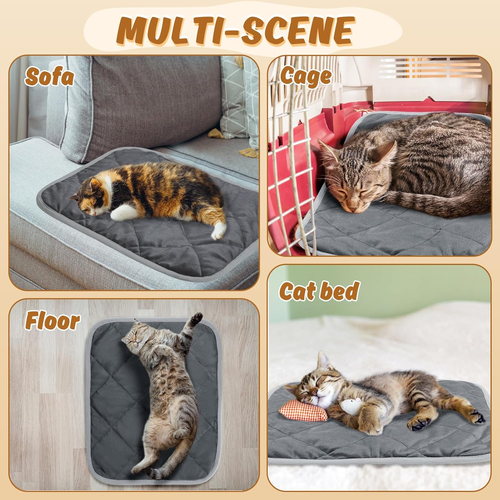 4 Pcs Self Warming Cat Bed Mat - 15.7X 19.7In Soft & Warm Self Heating Cat Pad, - Picture 6 of 7