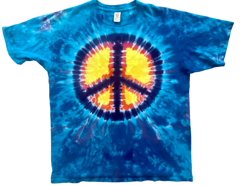 Sundog Vintage Tie Dye Shirt Mens Large 90s Peace Sign Spiral Hippie Band Tee - Picture 2 of 8