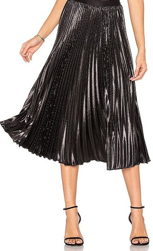 NWT 6 8 DVF Diane von Furstenberg HEAVYN Pleated Black Midi Skirt - Bild 2 von 13