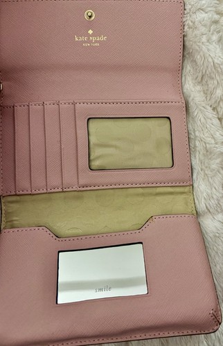 Kate Spade Cedar Street Pale Pink Leather Trifold iPhone Wallet $118 - Picture 11 of 20