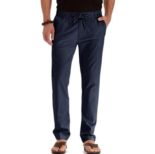 Neu Herren Elastischer Bund Hose Leger Solide Lange Hose Gerade Hose Mode - Bild 11 von 31