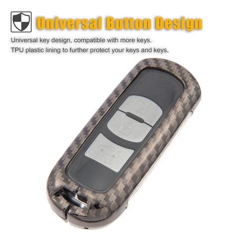 Metal Carbon Fibre Car Smart Key Chain Case Cover For Mazda 2 3 6 CX3 CX5 CX9 - Picture 6 of 13