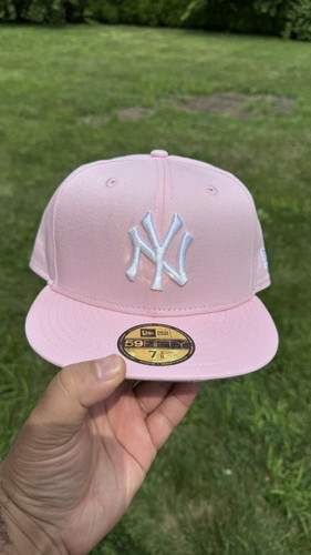 New York Yankees ERA 59FIFTY Fitted Cap HAT 5950 BABY PINK COTTON CANDY WHITE OG - Picture 7 of 7