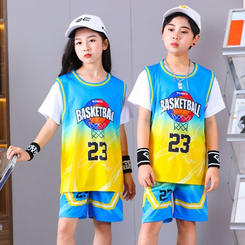 Boys Girls Basketball Jersey Children Tank Shirt Short Casual Sports Suit 1-12T - Picture 21 of 33