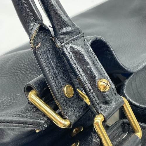 Auténtico bolso de mano Chloe herrajes dorados cuero negro 041056-27 Y2K - Imagen 13 de 24