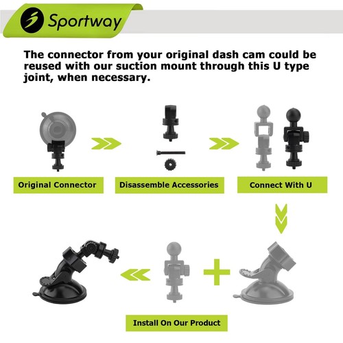 S10 Suction Cup Dash Cam Mount Holder with 6+pcs Joints for Rove APEMAN CHORT... - Picture 3 of 5