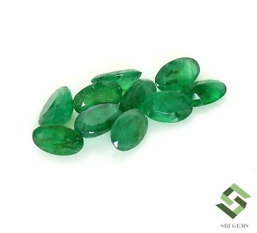 5x3 mm Natural Emerald Oval Cut Lot 10 Pcs 2.18 CTS Untreated Loose Gemstones - Picture 6 of 8