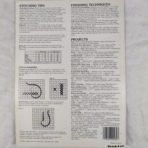 1983 Vtg Christmas Alphabets Gifts Needlepoint Cross Stitch Leisure Arts #260 - Picture 20 of 24