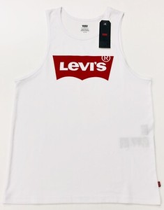 Levi-039-s-Men-039-s-Vest-Batwing-Graphic-Logo-Tang-Top-In-White