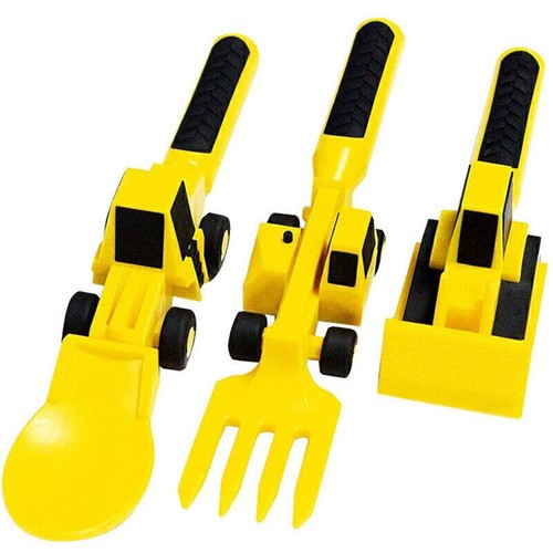 For Kids – Construction Themed Fork And Spoon Dinneractive Eating Utensil Set