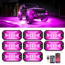 Full Angle 8Pods Underbbody RGBW Rock Lights For Trucks Jeep SUV UTV ATV RZR Car