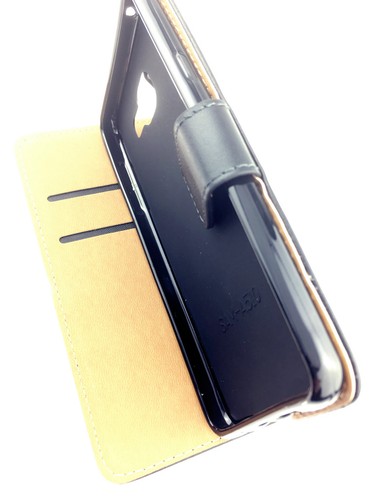 BLACK REAL GENUINE LEATHER WALLET CARD SLOT FLIP CASE FOR SAMSUNG S21 S22 S23 A6 - Picture 17 of 18