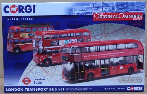 Corgi Original Omnibus OM49904 3-bus set London Transport Trolleybus Routemaster - Picture 2 of 12