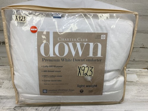Charter Club Premium White Down Light Weight Twin Comforter New