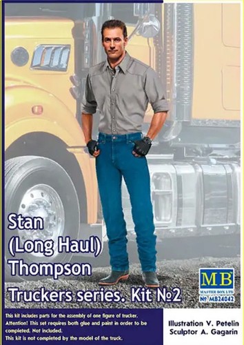Truckers Serie Bausatz #2 Stan (Langstrecke) Thompson Maßstab 1/24 Modellbausatz MB 24042
