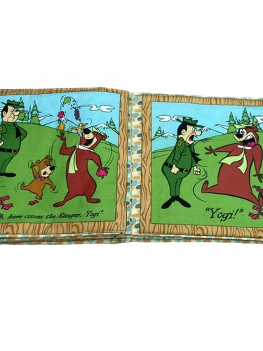 Handmade Yogi Bear & Boo Boo Soft Cloth Fabric children’s book 8” - Foto 4 di 9