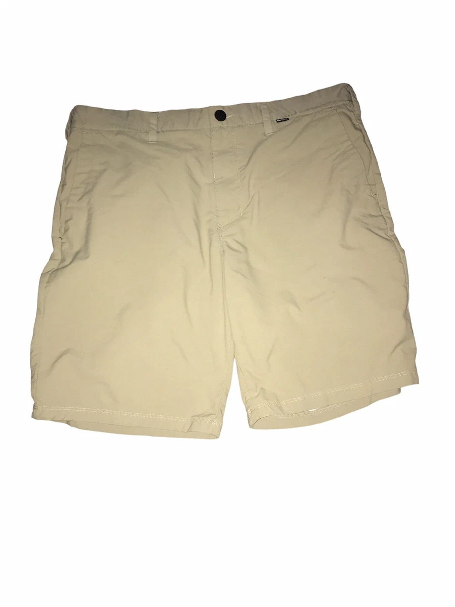 Hurley x Nike Dri Fit Mens Shorts 36 Beige Sweat Casual Nylon