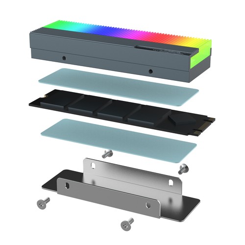 M.2 2280 NVME NGFF SSD Heatsink Cooler ARGB Solid State Disk Heat sink Radiator - Photo 6/7