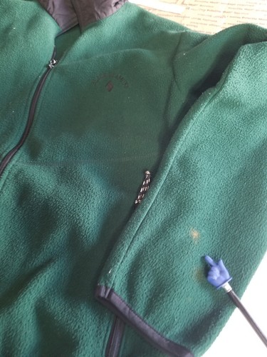 Black Diamond Jacket Mens XLarge Green Full Zip Fleece Flaws See All Pics  - Picture 10 of 13