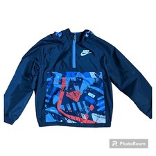 Nike Jacket Hooded Windbreaker Boys Full Zip Size 3-4Y Blue Kids NIKE Youth