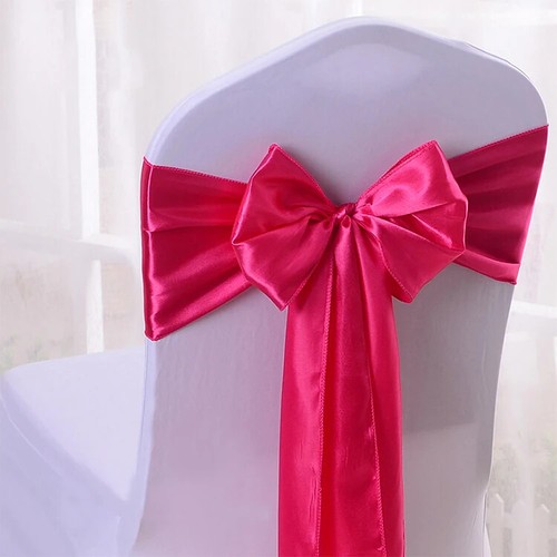 10pcs/50pcs Satin Chair Sash Knots Party Banquet Chair Tie Back Belt Decoration - Picture 28 of 44