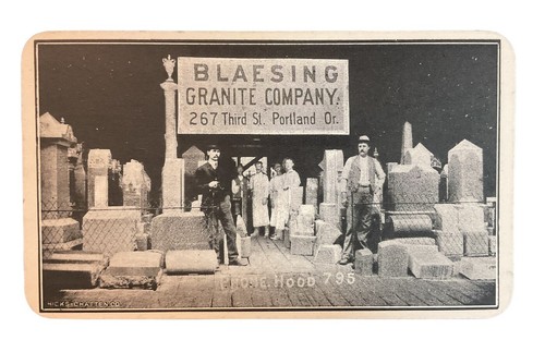 Blaesing Granite Company Portland OR Monuments Marble Seat Receipt c1900s HQV2 - Picture 1 of 2