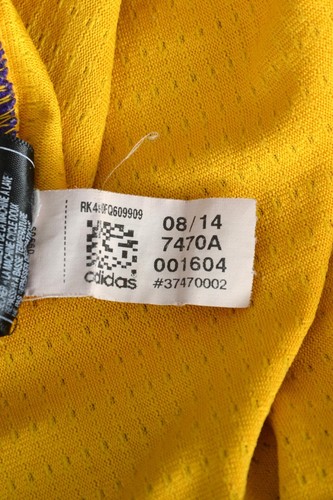NBA LOS ANGELES LAKERS 2014 BASKETBALL SHIRT #24 BRYANT ADIDAS S - Picture 8 of 8