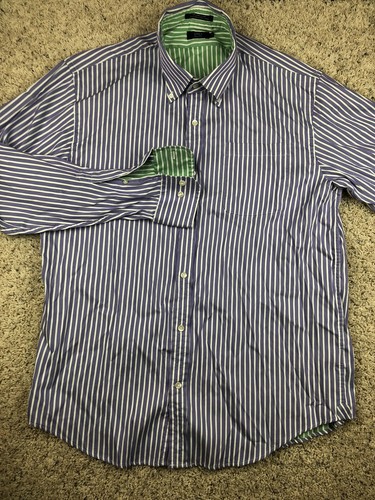 Lincs Men's Long Sleeve Size XL Purple Striped Button Up Shirt Casual Business - Picture 4 of 7