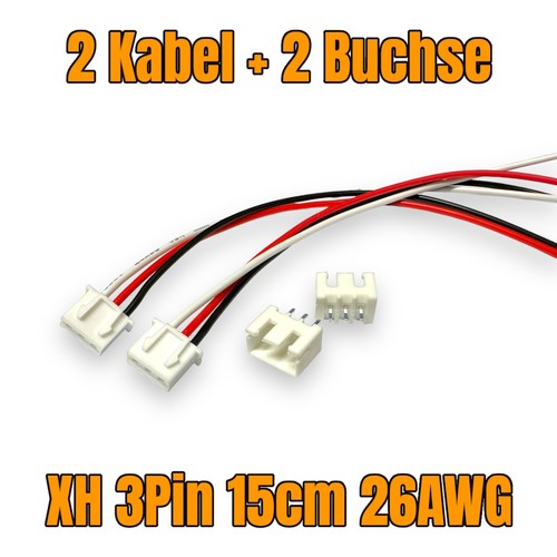 ✅ 2x Stecker JST XH 2.54mm 15cm 26AWG Kabel 2 3 4 5 6 7 8 9 Pin + Buchse lose ✅ - Bild 24 von 66
