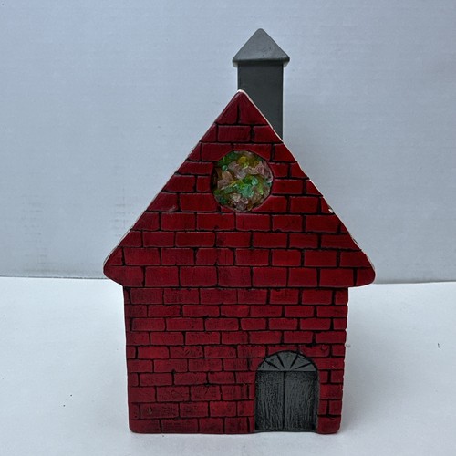 Keramik Keramik Dorfgebäude rot Schulhaus Kirche 7,5" ohne Licht - Bild 2 von 13